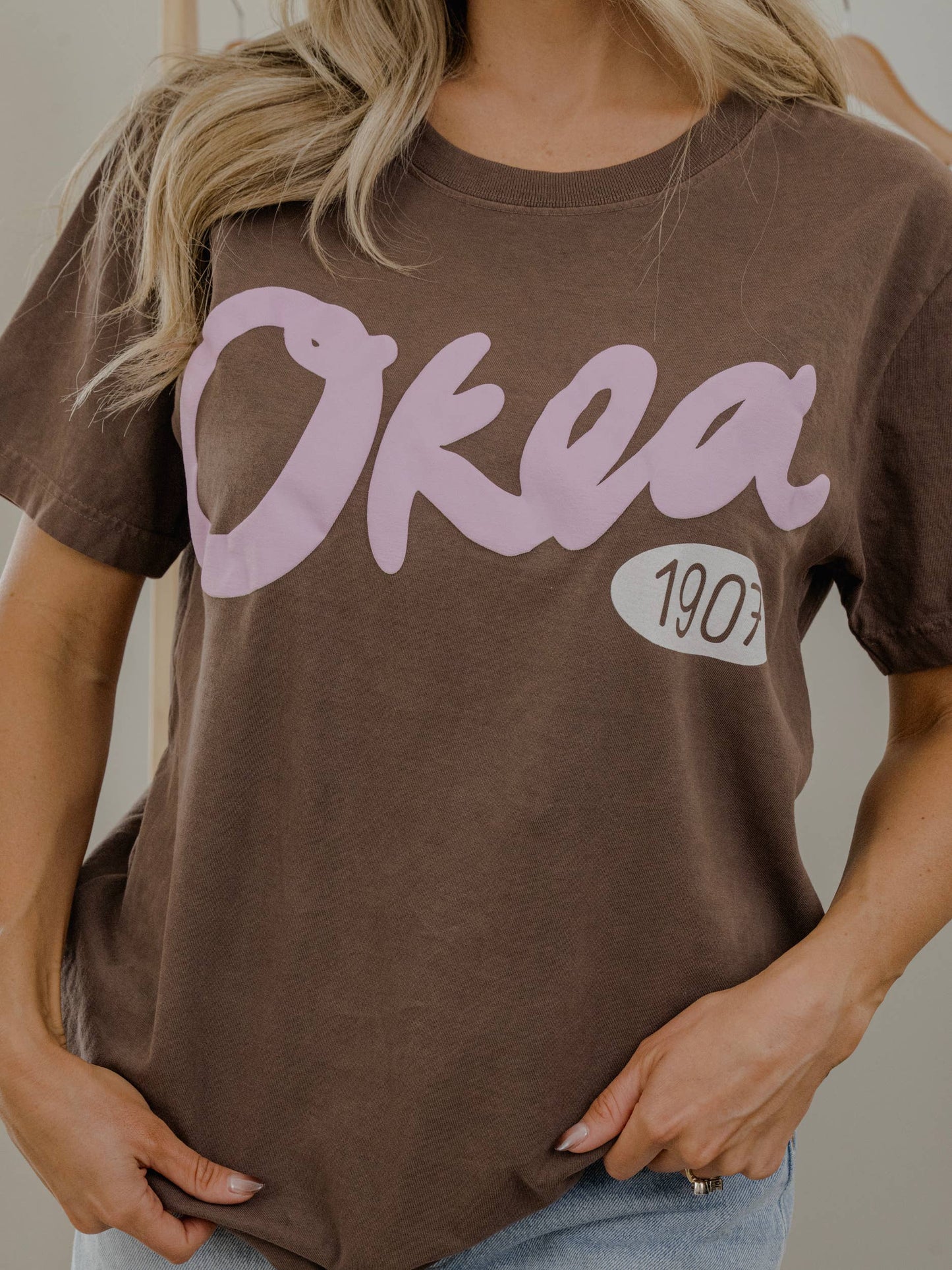 Oklahoma Okla 1907 Puff Ink Washed Cocoa Heavyweight Tee