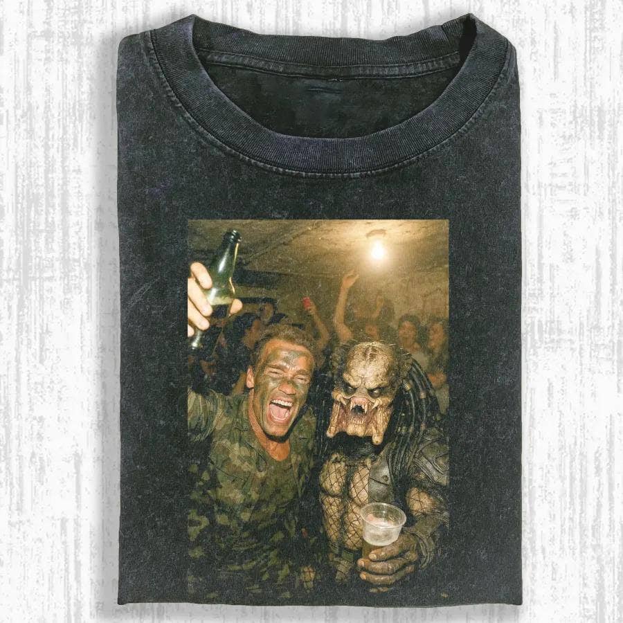 Arnold & Alien Movie Party Graphic Tee