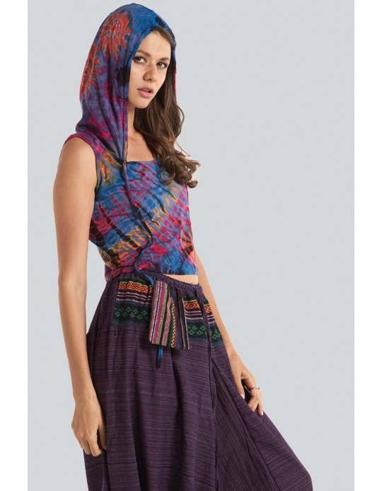Tie-Dye Hoodie Crop Top (TH-1353)