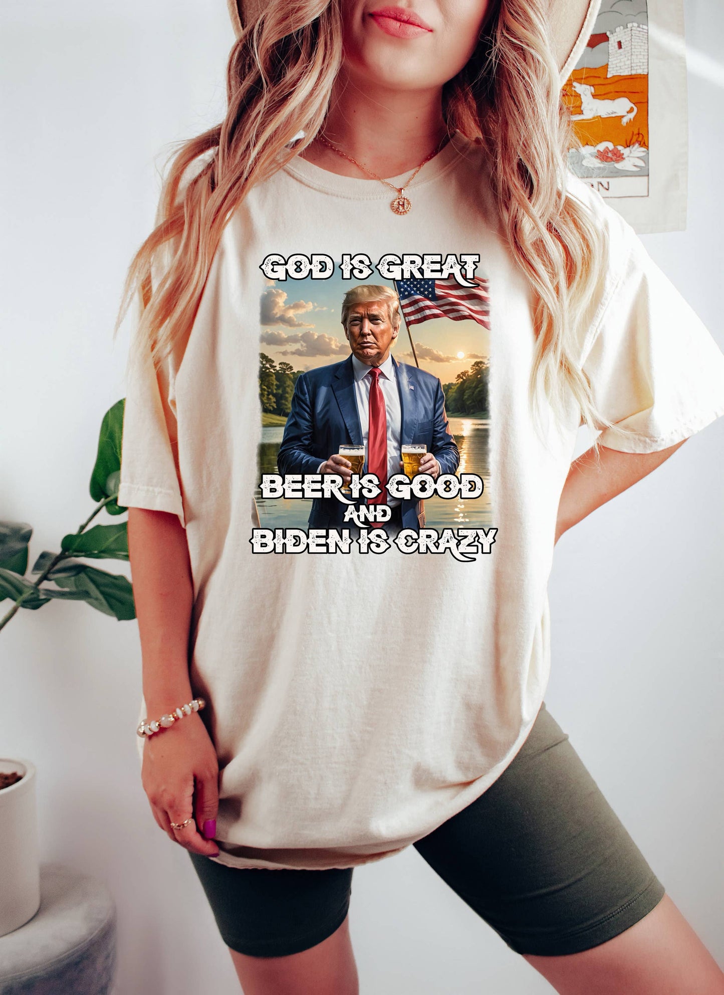 Funny Donald Mugshot T-Shirt - Biden Is Crazy Republican