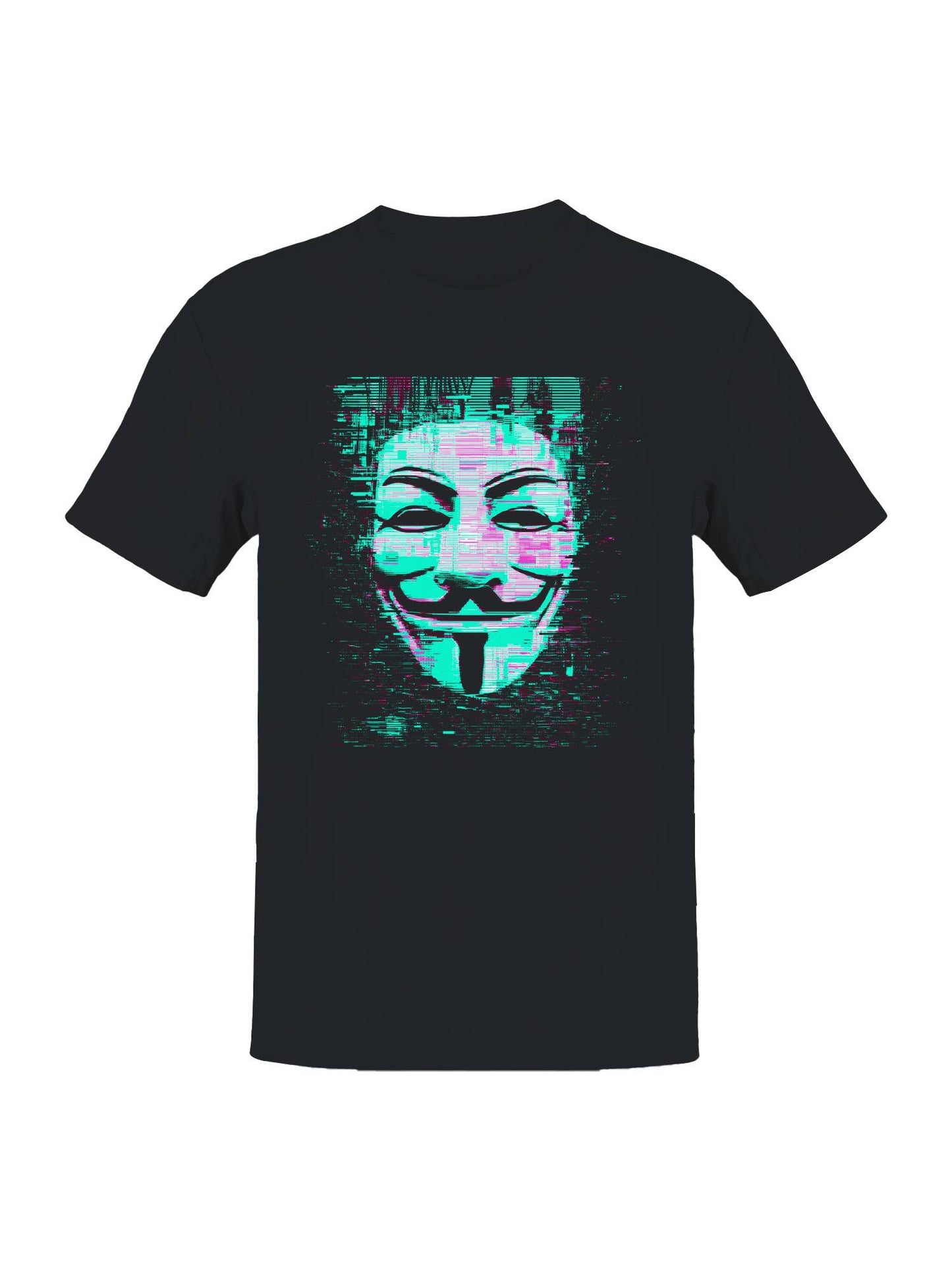 Hacktivist Anonymous Glitch Art Men's T-Shirt