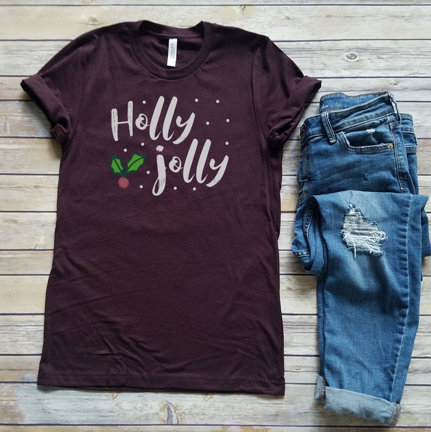 Holly Jolly Tee | Christmas | Sizes XS-2XL