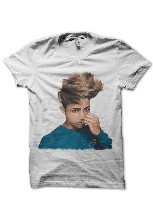 Danish Zehen Half Sleeve White T-Shirt