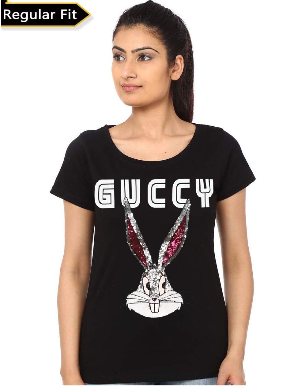 Guccy Bugs Bunny Girl’s Black T-Shirt