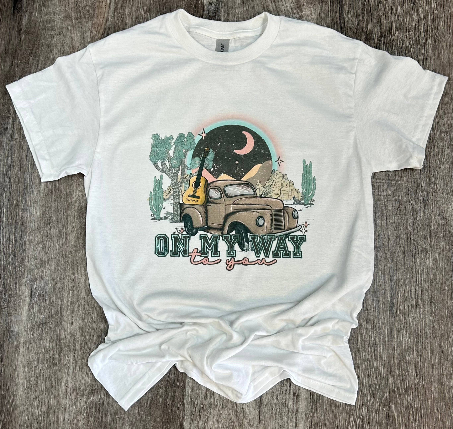 On My Way To You On White Tee