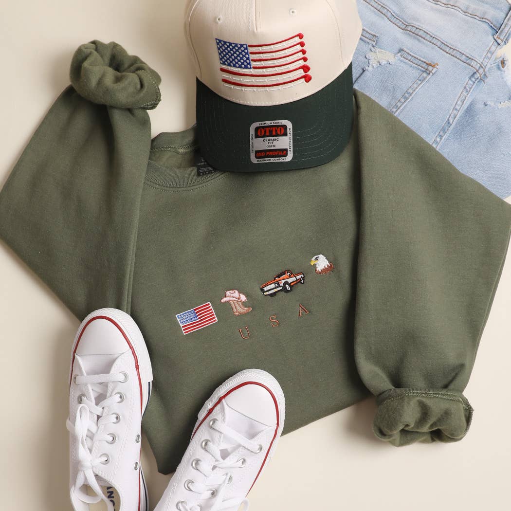 USA Icons Embroidered Heavyweight Sweatshirt
