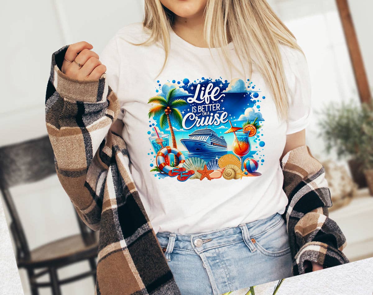 Life Is Better On A Cruise - Beach Boat Graphic T-Shirt