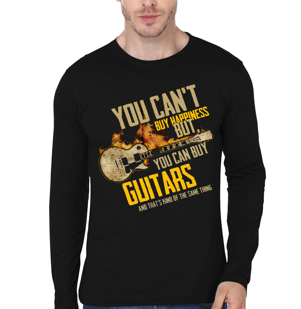 You Can’t Buy Happiness But You Can Buy Guitars Black T-Shirt