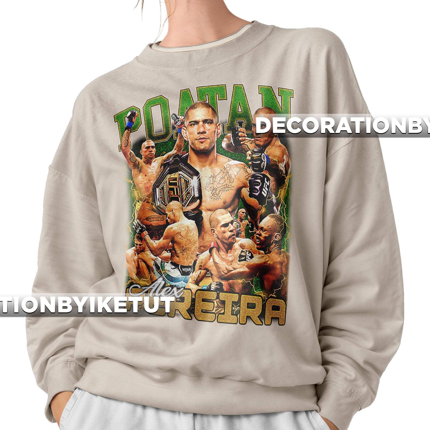 Vintage 90S Graphic Alex Pereira Retro Boxer Sweatshirt