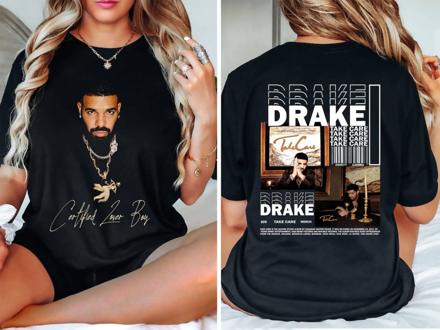 Drake Certified Lover Boy T-Shirt with 'take Care' Album