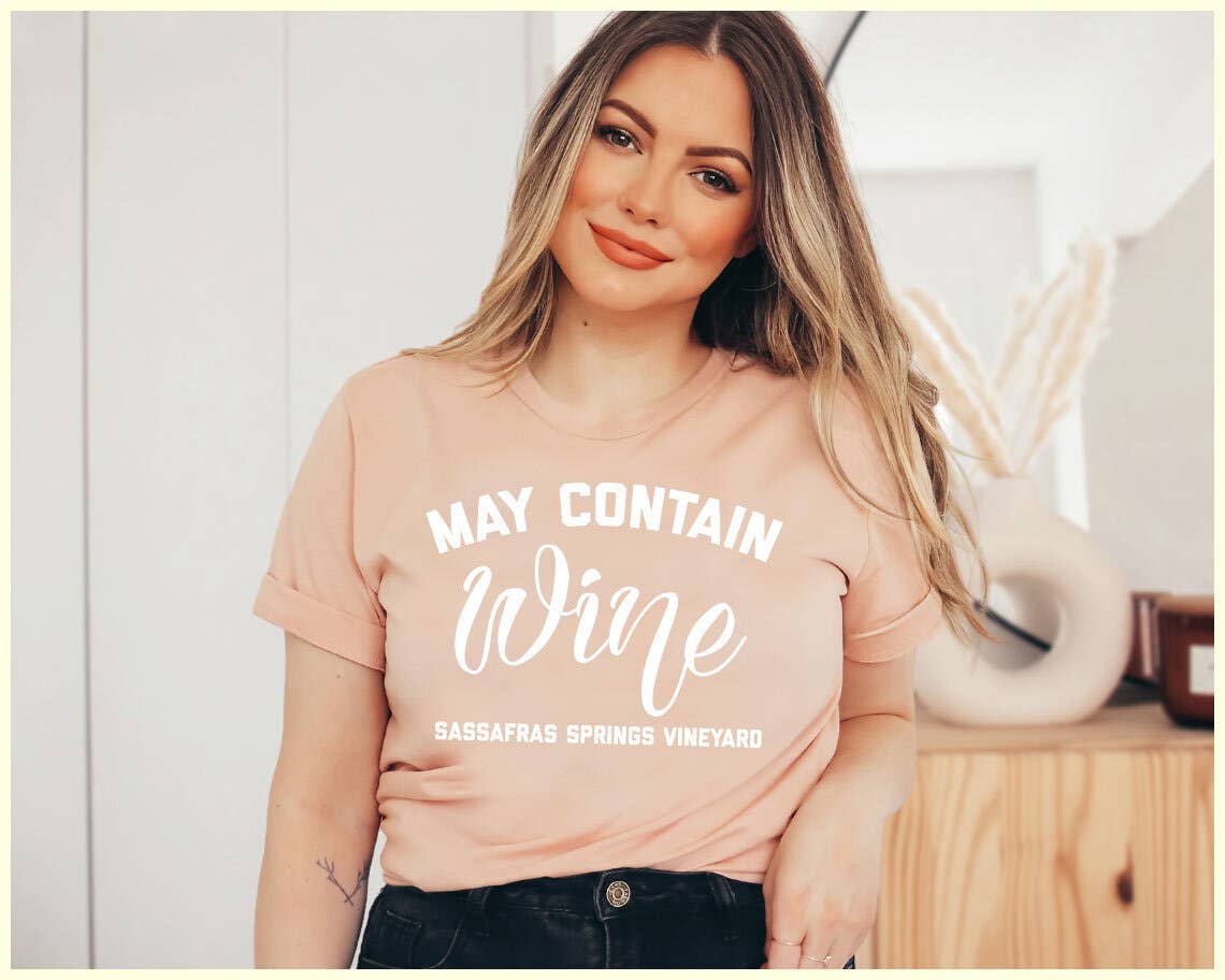 May Contain Wine - Sassafras Springs Vineyard T-Shirt