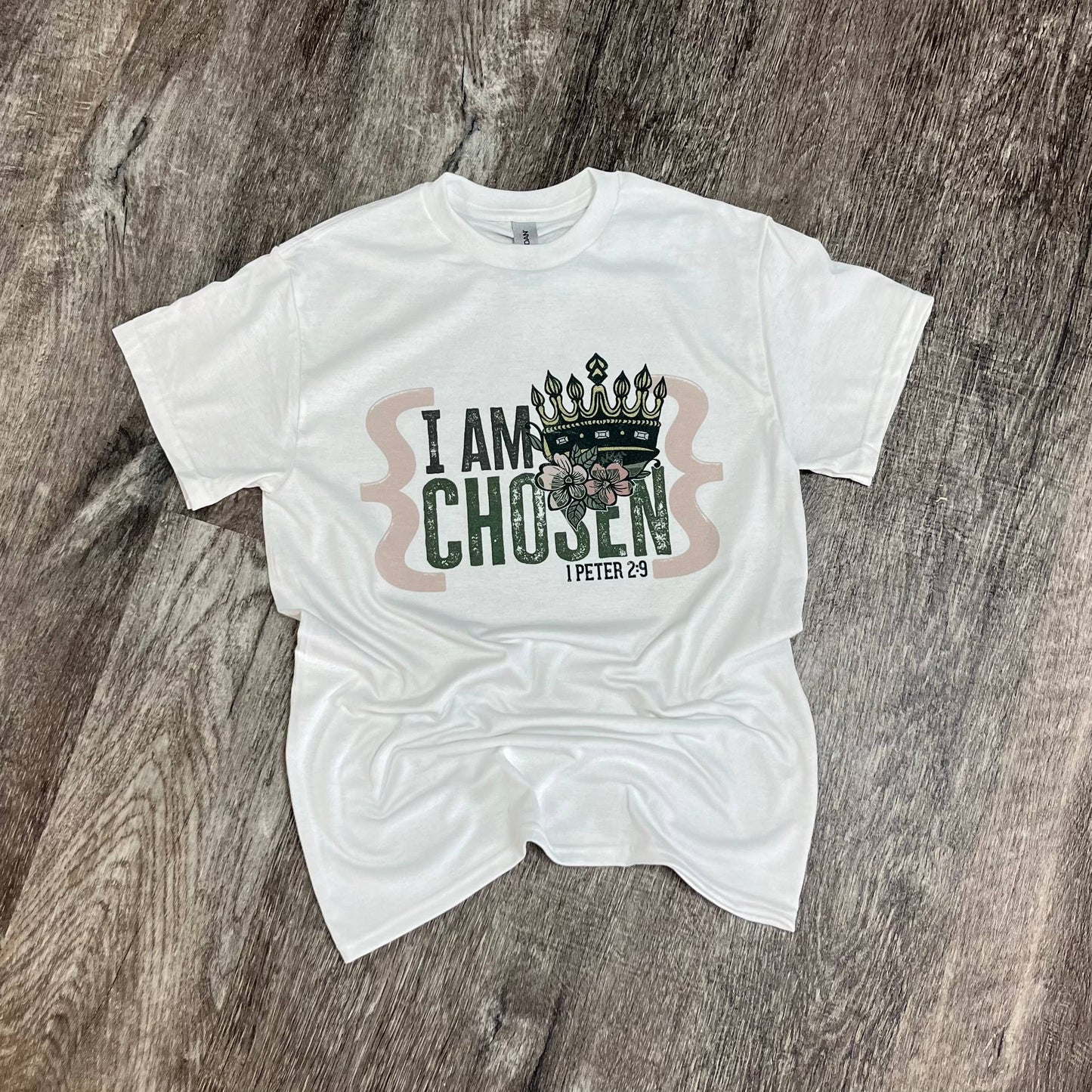 I Am Chosen with Crown On White Tee