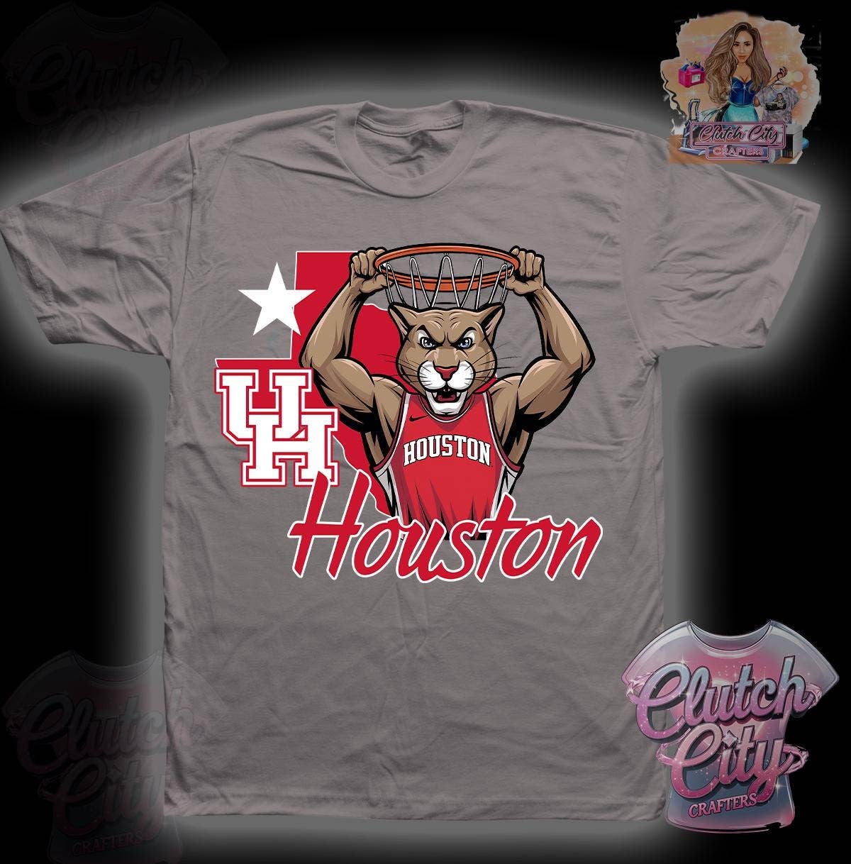 University of Houston Coogs Graphic Tee Shirt