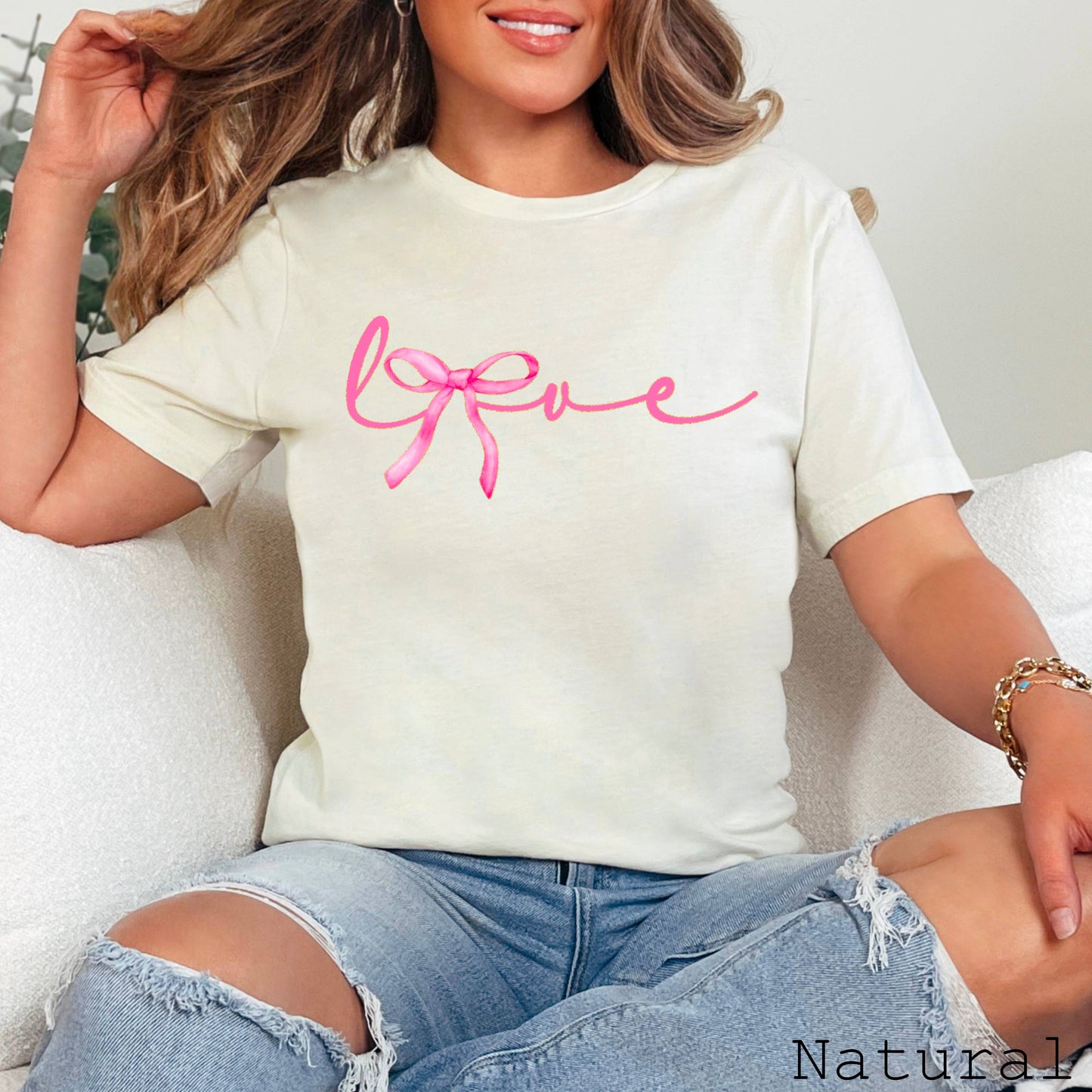 Love Coquette Bow Graphic Shirt | Bella Canvas