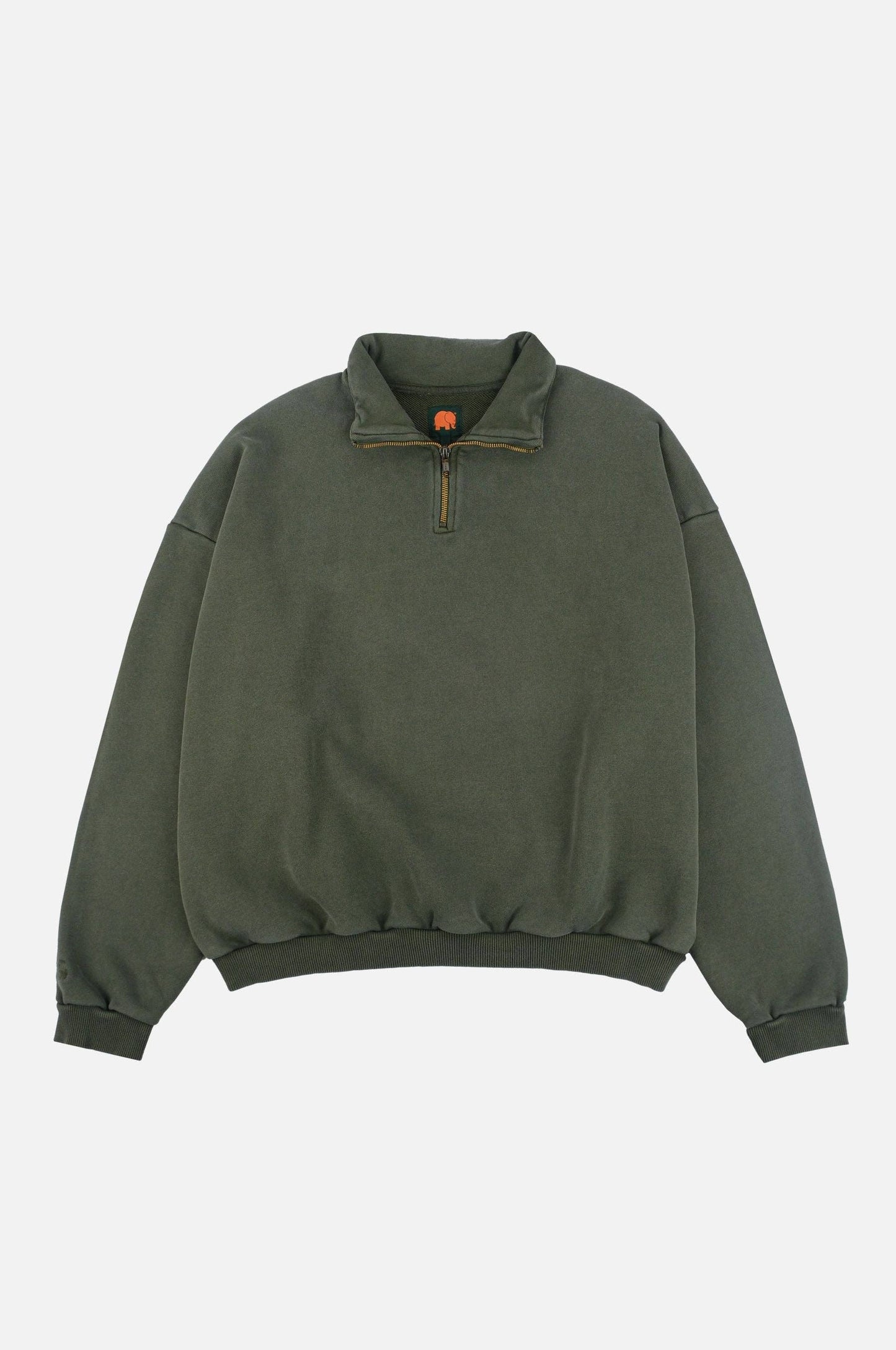 The Super Heavy Oversized Quarter Zip Sweater Kombu Green
