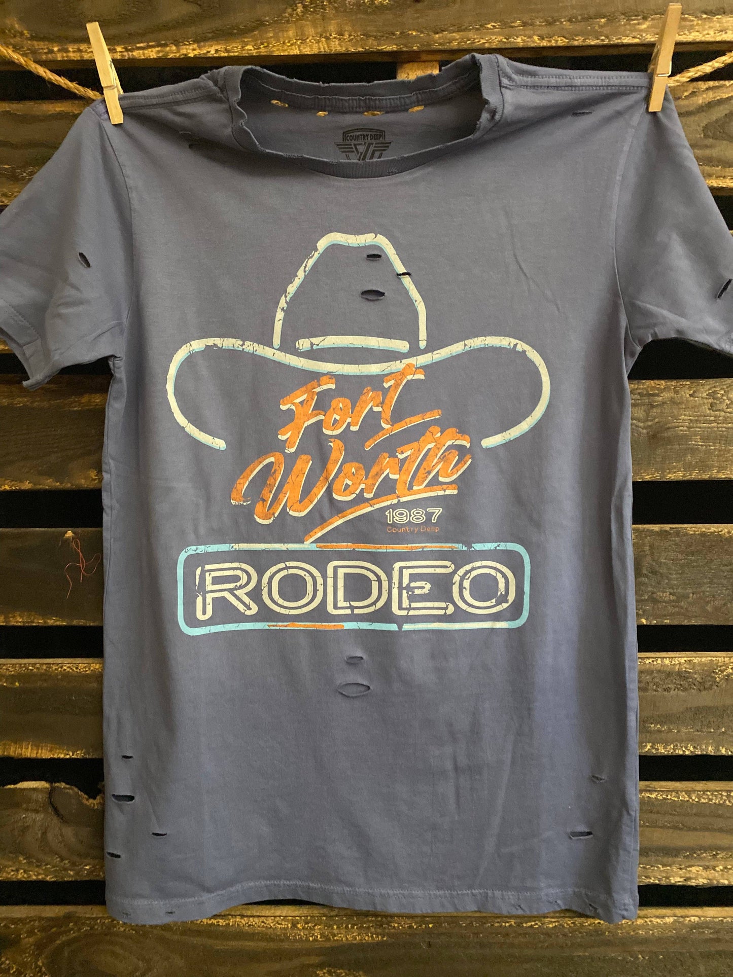 Fort Worth Rodeo 1987 Vintage Distressed T-Shirt