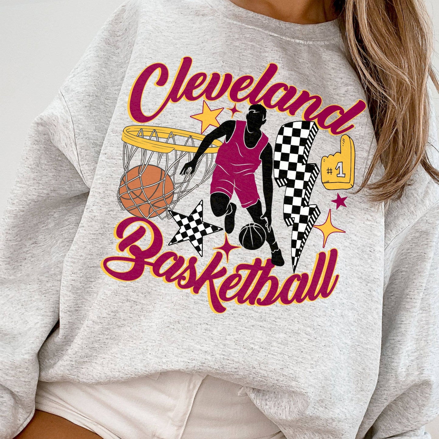 Retro Cleveland Cavaliers Crewneck Sweat Sweatshirt, Game Da