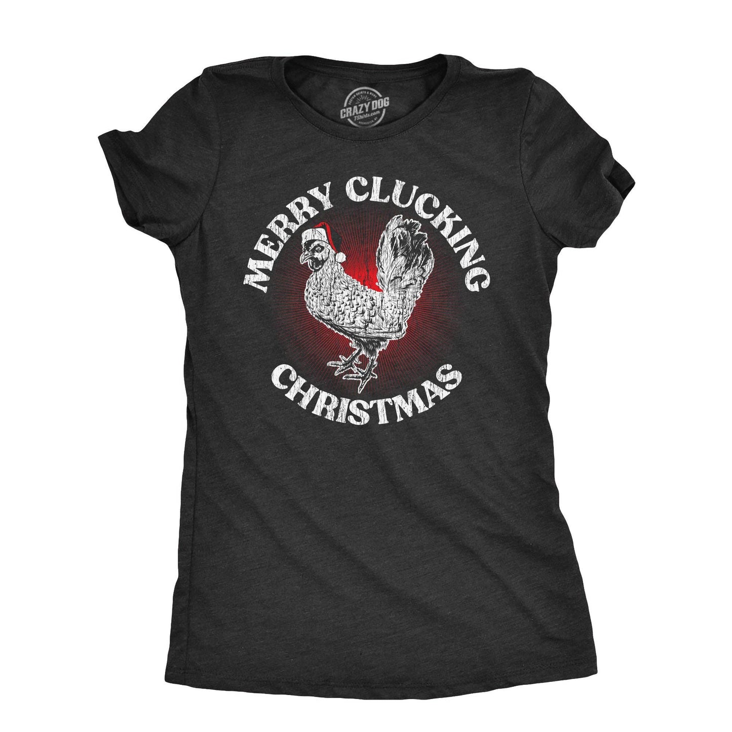 Merry Clucking Christmas Women's Tshirt Christmas Graphic