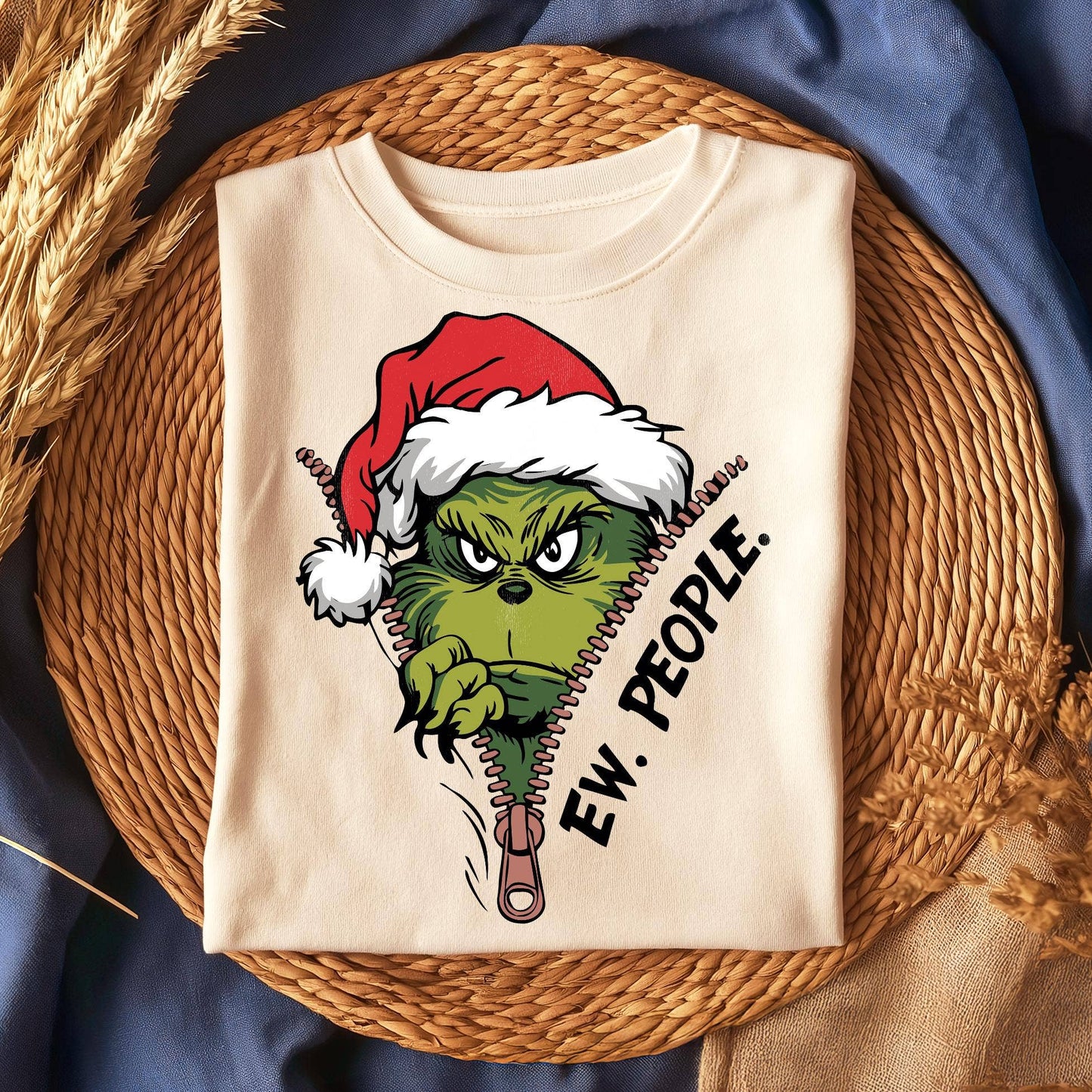 Grinchy Cartoon Retro Christmas Ew People Tshirt