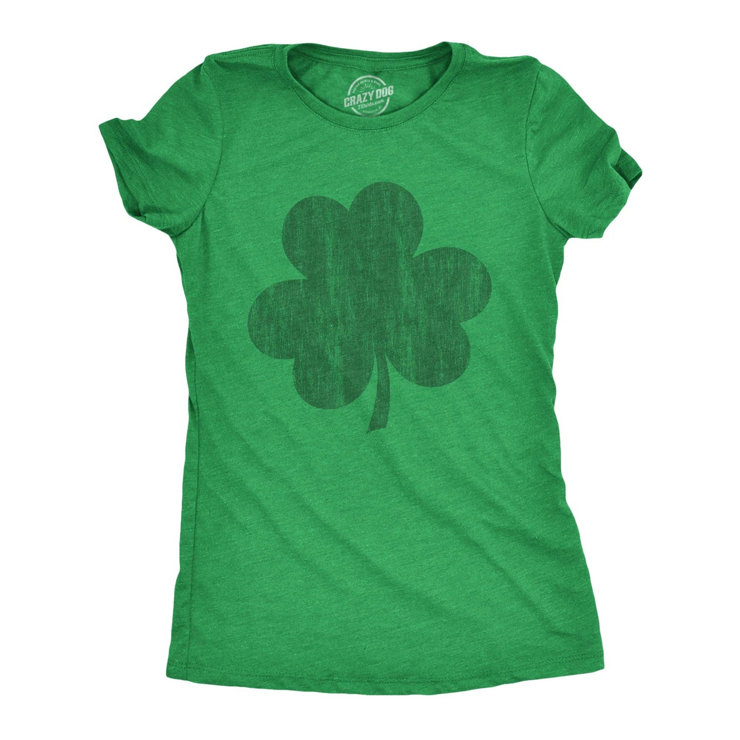 Distressed Clover Women's Tshirt Saint Patrick's Day Graphic