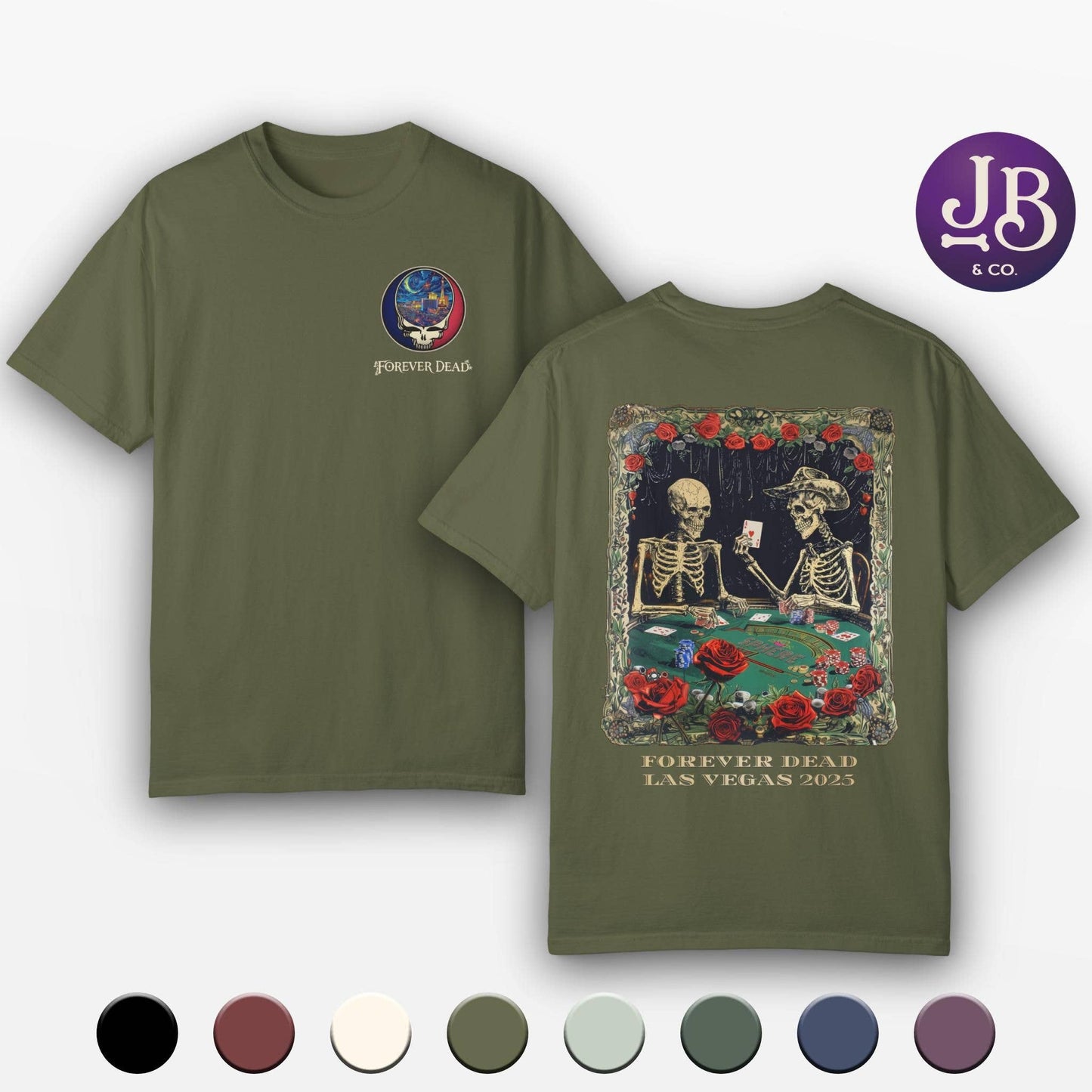Grateful Dead Skeleton Poker Night Tee - Las Vegas 2025