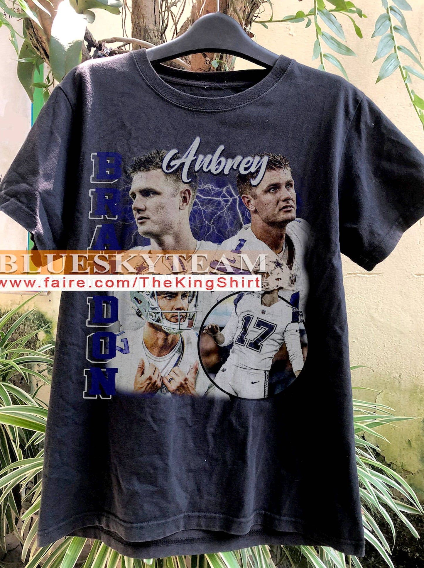 Vintage 90s Brandon Aubrey Graphic Tee Retro Football Shirt