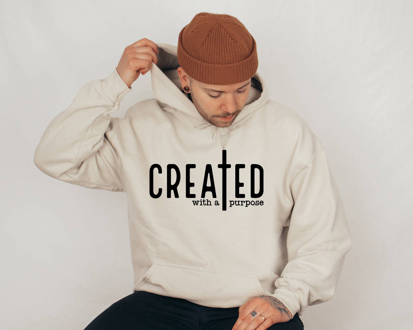 Created with A Purpose Hoodie Trendy Christian Sweatshirt
