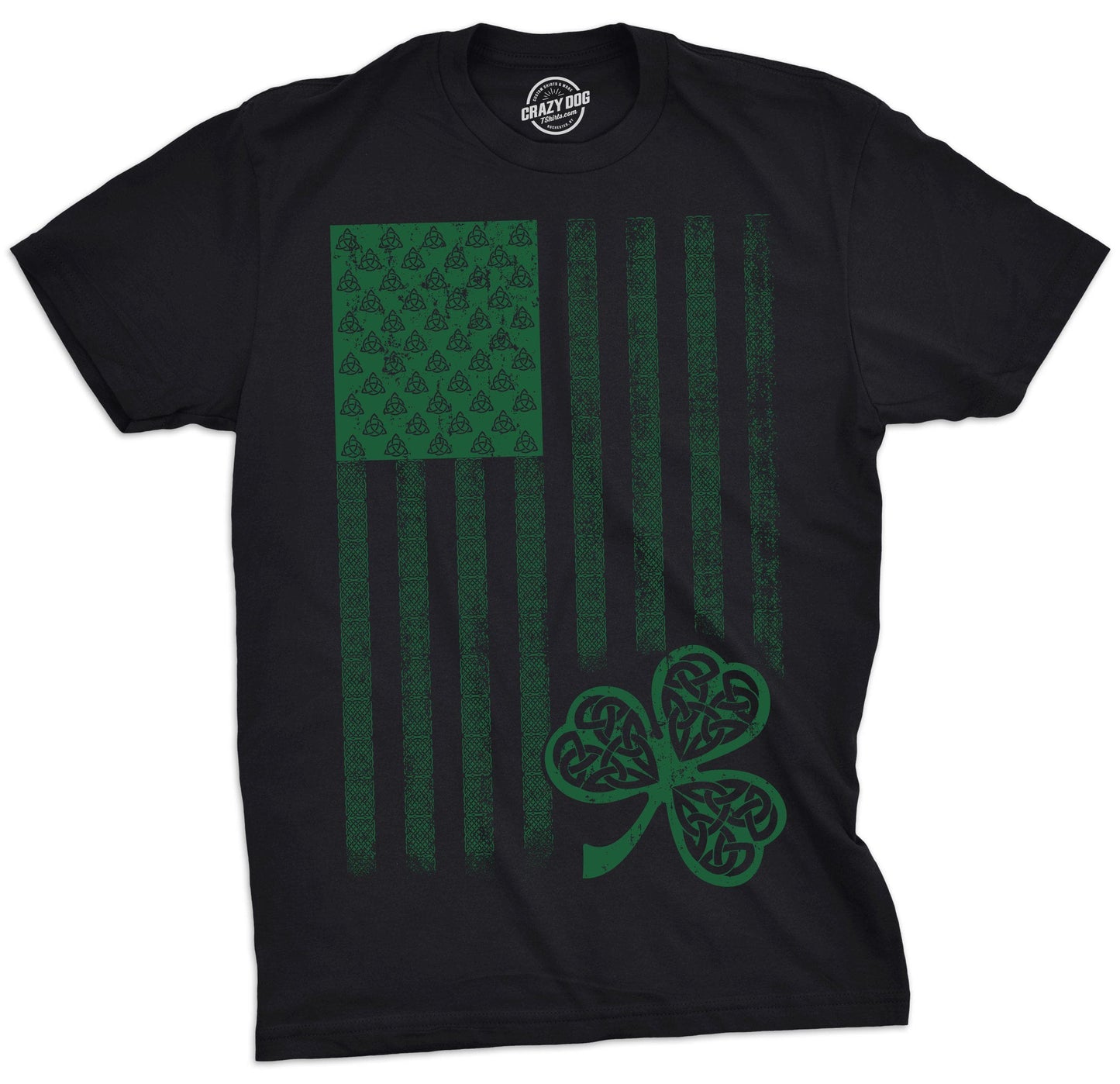 Celtic USA Flag Men's Tshirt Saint Patrick's Day Graphic Tee