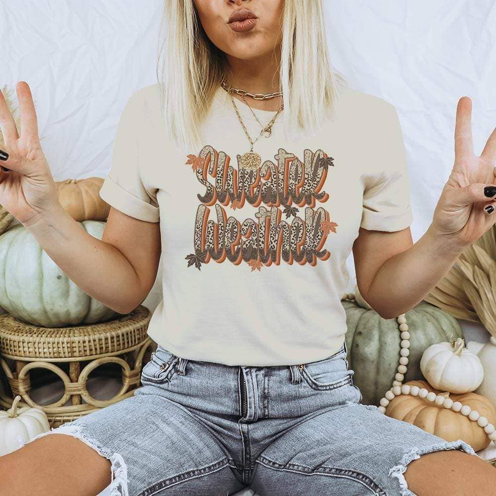 Sweater Weather By Clementines Designs - Cream Tee