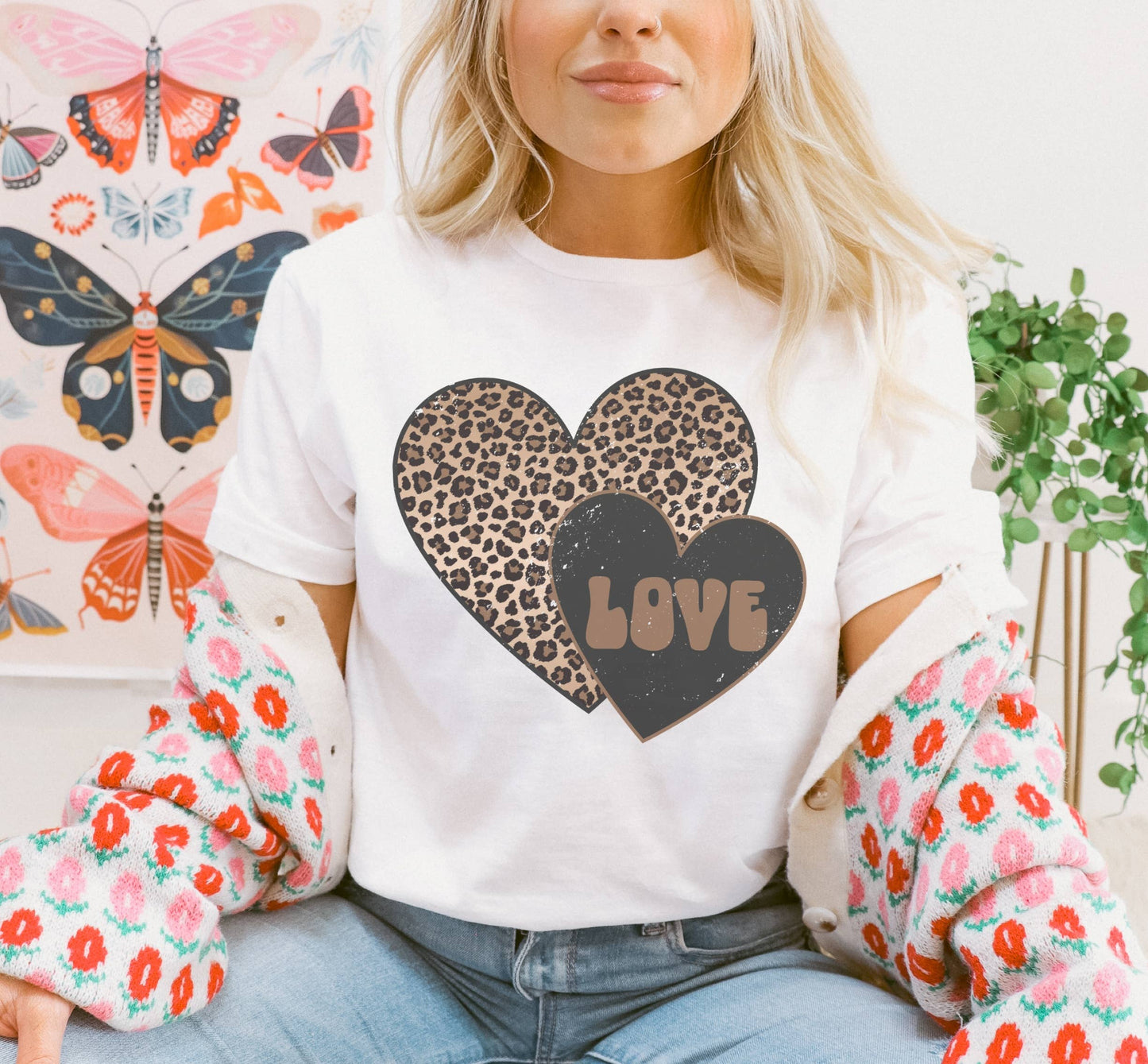 Leopard Love Heart | Valentines Day Graphic Tee