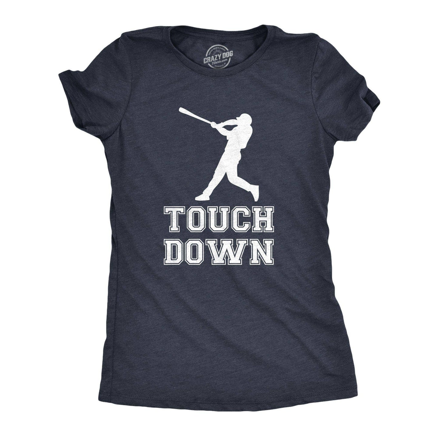 Touch Down Baseball Bat Women's Tshirt Football Graphic Tee