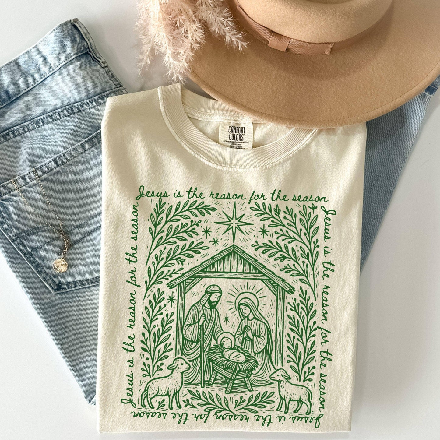 Jesus Nativity Religious Christmas Tee