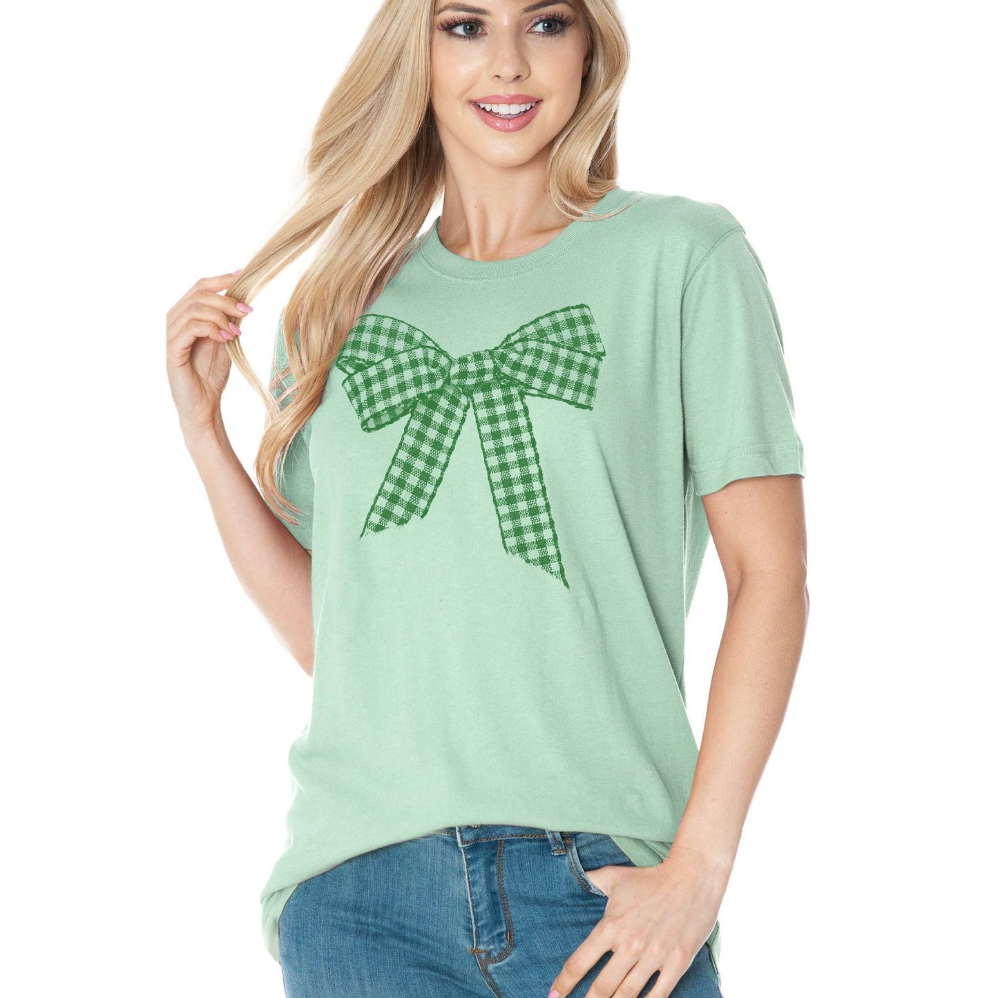 Green Bow Short Sleeve T Shirt