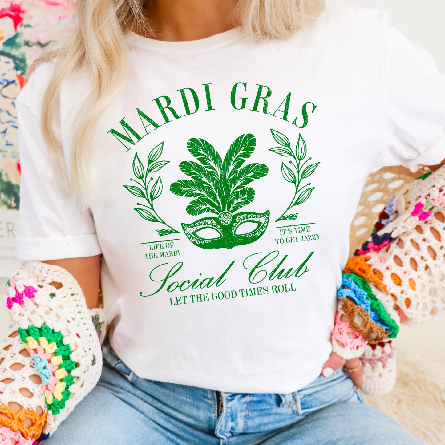 Mardi Gras Social Club Graphic Shirt | Gildan