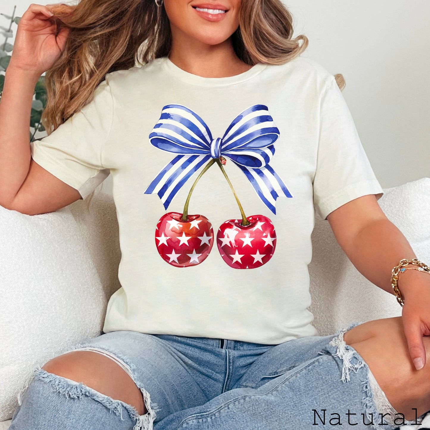 July 4th Graphic Tee | Coquette Cherries | Bella Canvas