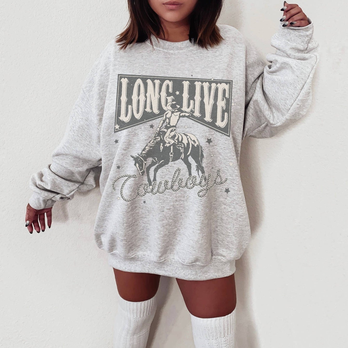 Oversized Vintage Western Cowboy Sweatshirt Crewneck Shirt