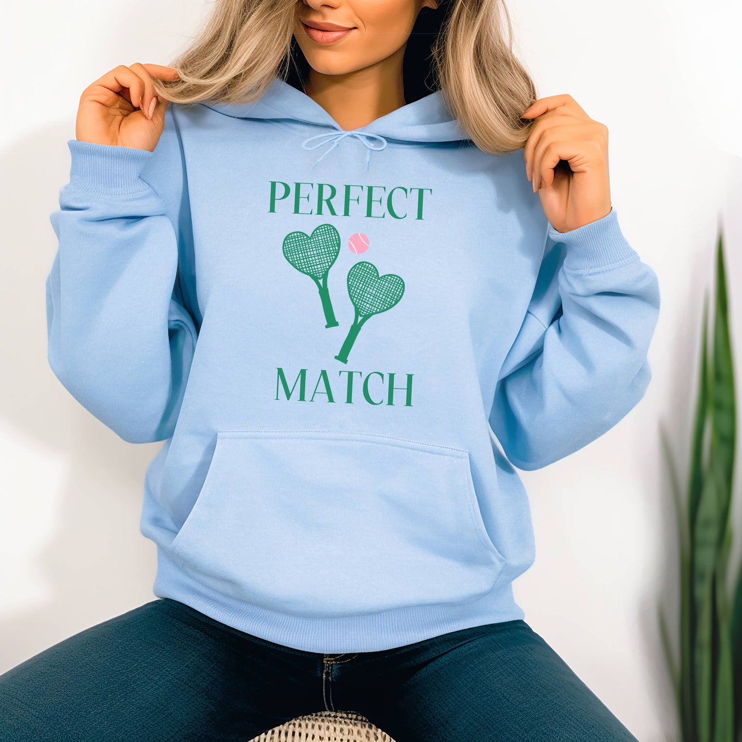 Tennis Hoodie, Perfect Match, Valentines Hoodie