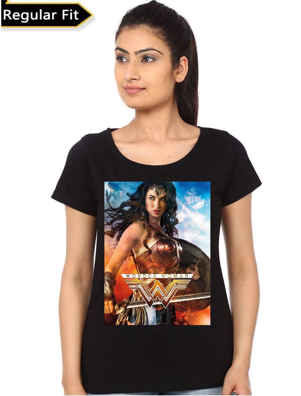 Wonder Woman Girl’s Black T-Shirt