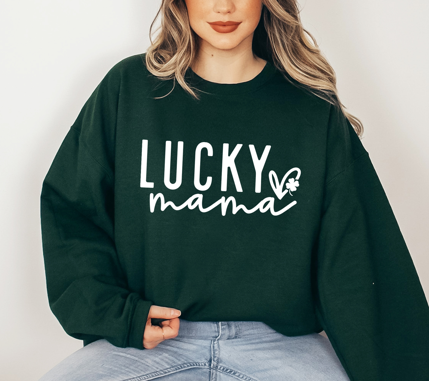 Lucky Mama, St. Patrick's Day Sweatshirt, Trendy Apparel