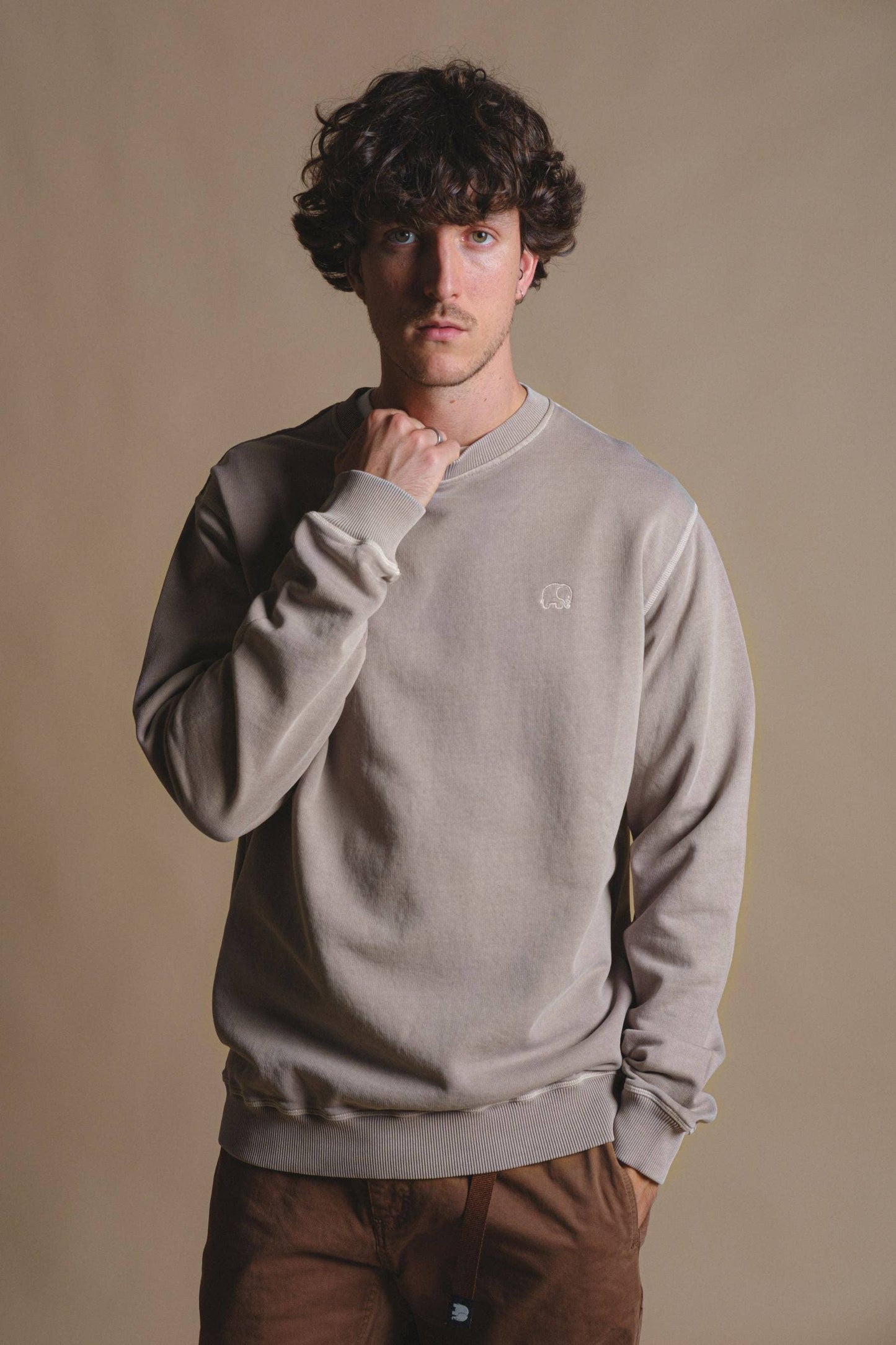 Essential Pigment Heavyweight Sweater Elephant Skin