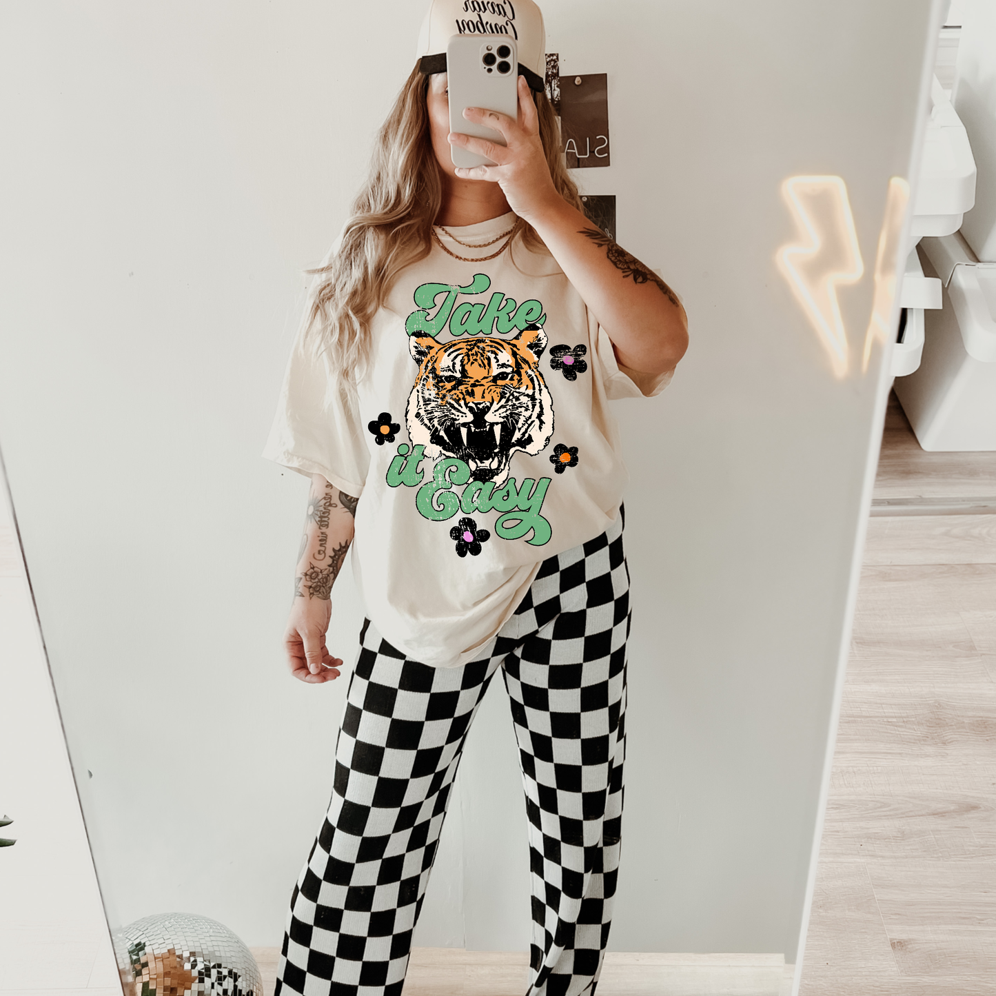 Take It Easy Retro Preppy Graphic Tee
