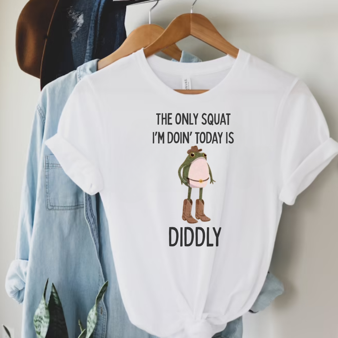The Only Squat I'm Doin' Today Is Diddly Cowboy Graphic Tee