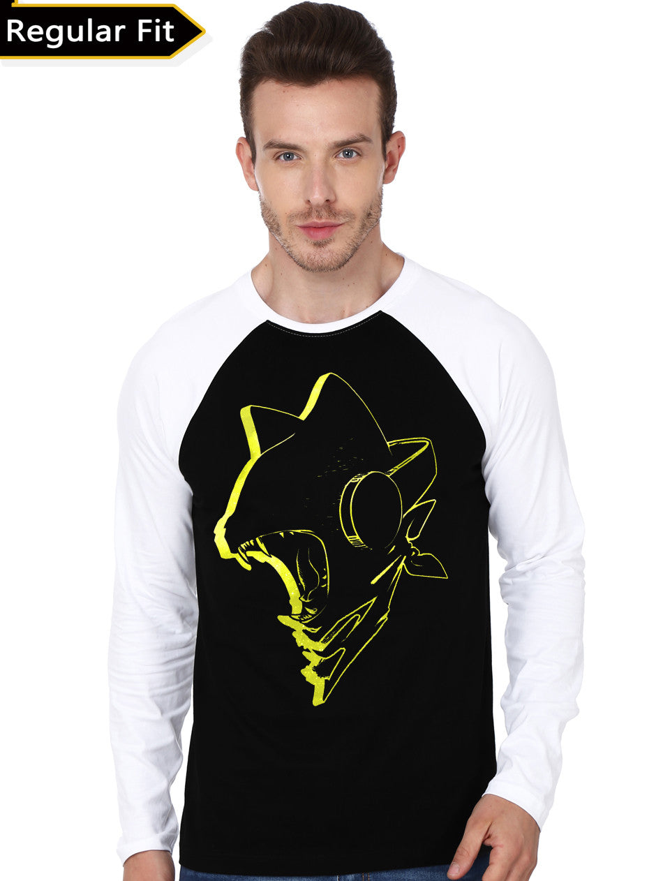 Monstercat Eclipse Gold Black & White Full Sleeve T-Shirt