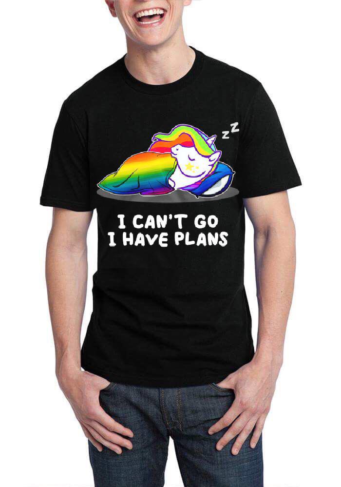 I Can’t Go I Have Plans Black Half Sleeve T-Shirt