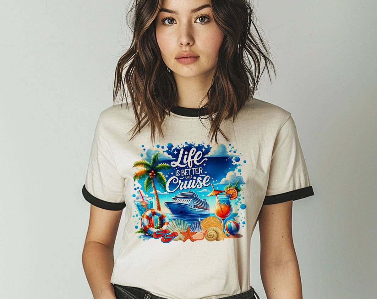 Life Is Better On A Cruise - Beach Boat Ringer T-Shirt