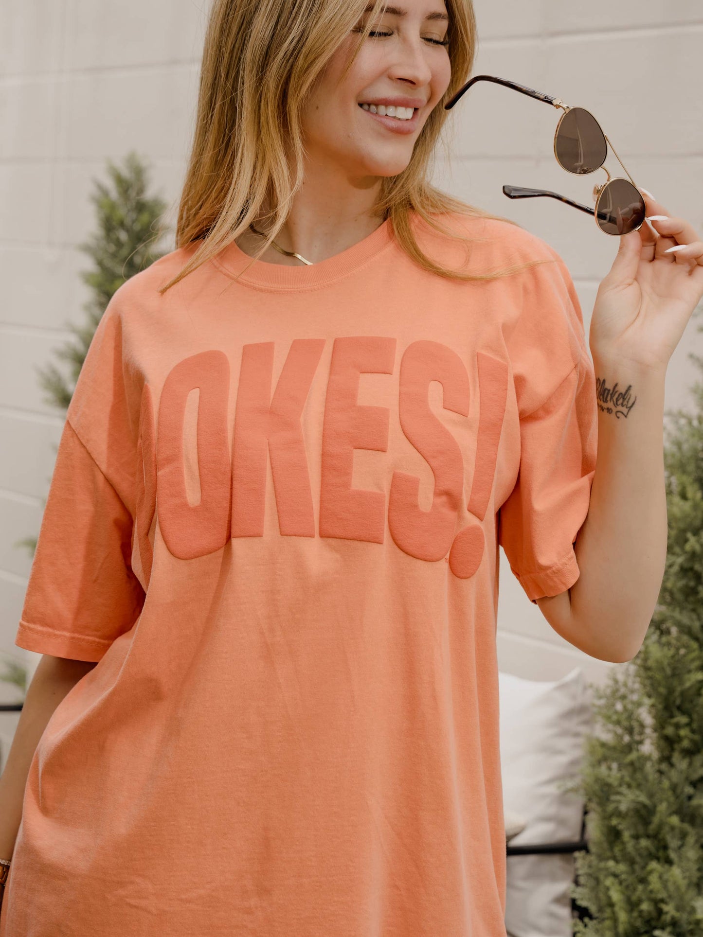 Osu Cowboys Mono Puff Ink Orange Comfort Colors Tee