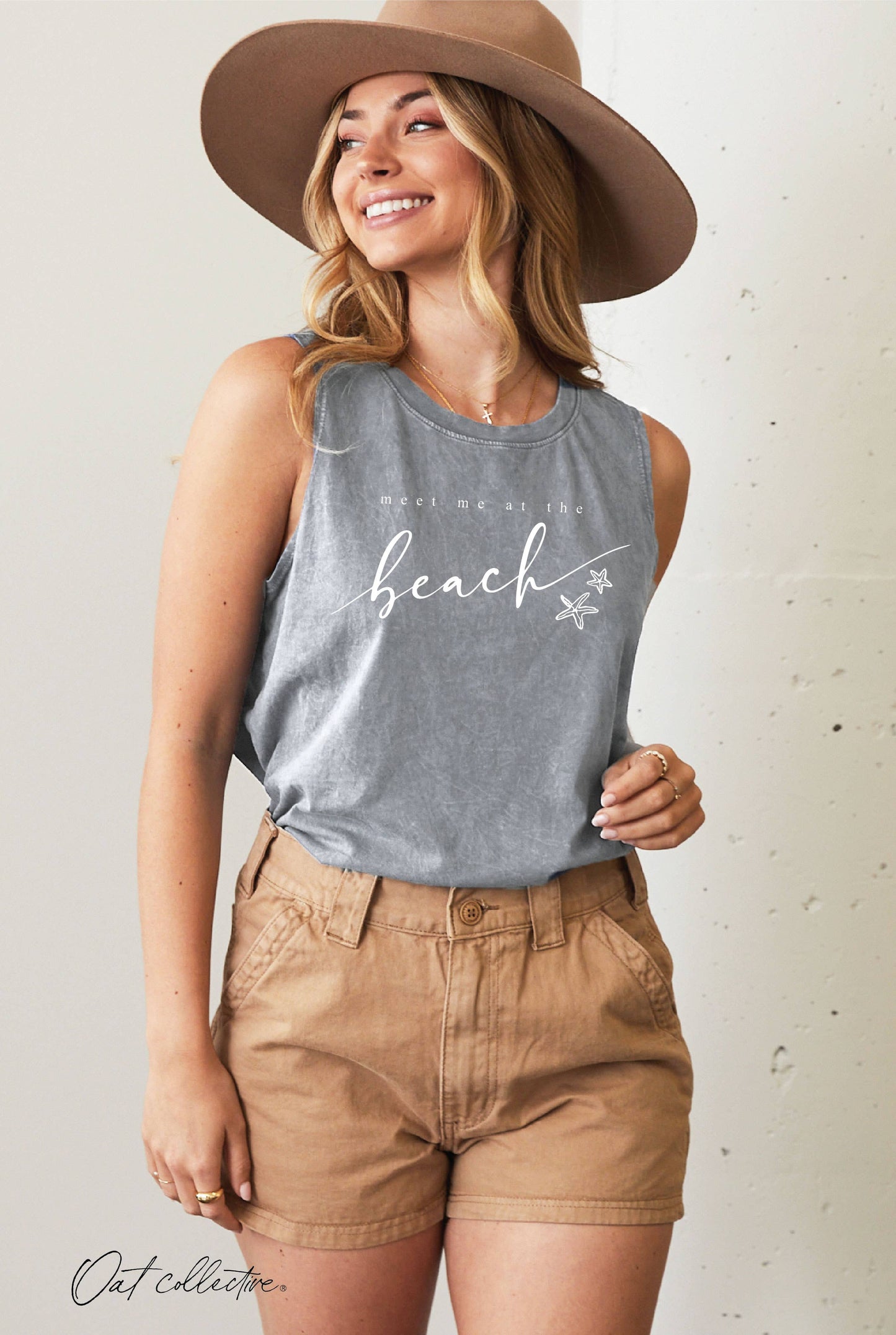Meet Me At the Beach Mineral Graphic Tank Top