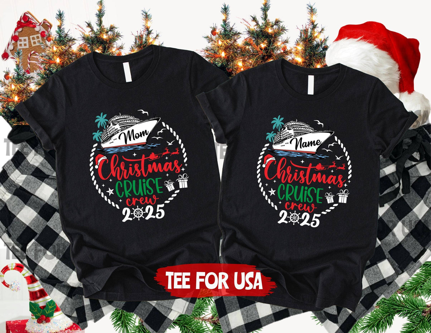 Christmas Cruise Crew 2025 Matching Family Long Sleeve Tee