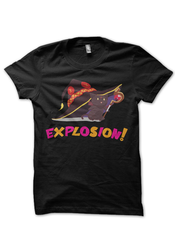 Konosuba Chomusuke Half Sleeve Black T-Shirt