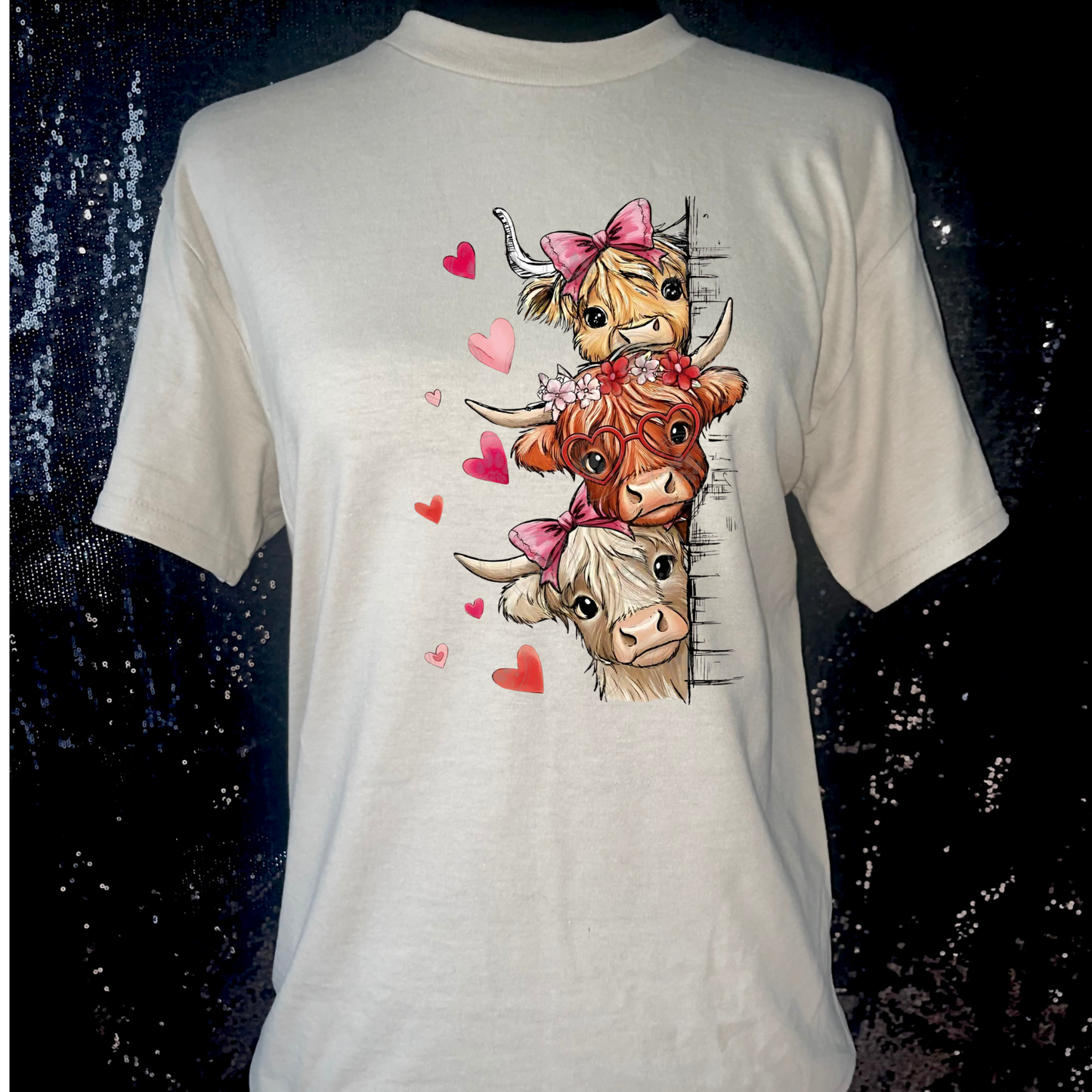 Peekaboo Highland Cow Valentine's Shirt